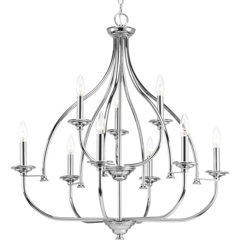 Tinsley 9 Light 29.25 inch Polished Chrome Chandelier Ceiling Light