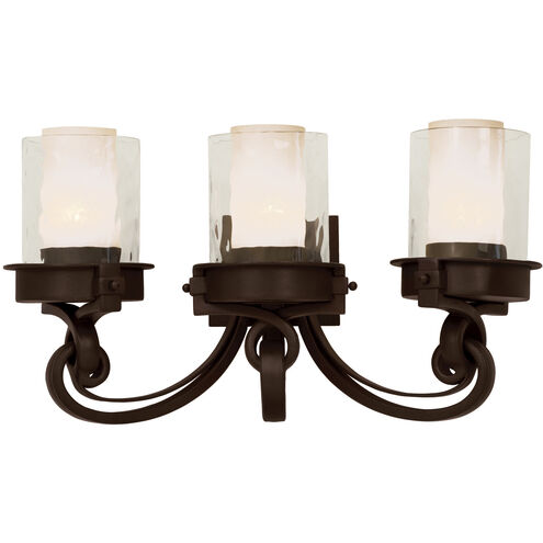 Newport 3 Light 24 inch Satin Bronze Vanity Light Wall Light in Without Glass