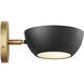 Contemporary 1 Light 7 inch Matte Black with Natural Brass Wall Sconce Wall Light