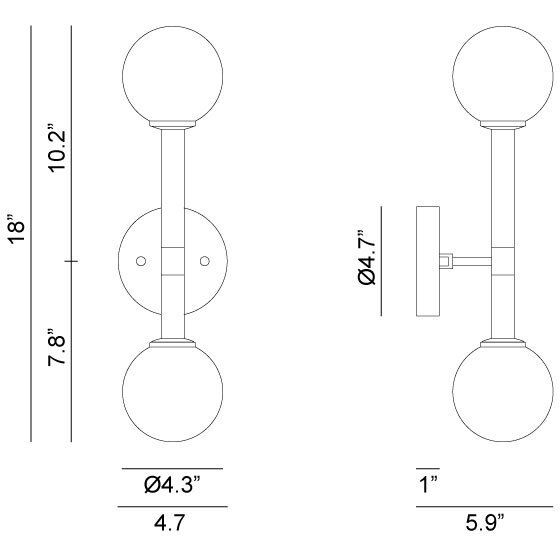 Stellar Wall Sconce Wall Light in Black and Clear
