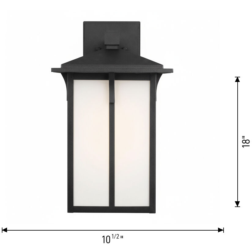 Tomek 1 Light 18 inch Black Outdoor Wall Lantern, Large