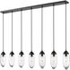 Arden 7 Light 54 inch Matte Black Linear Chandelier Ceiling Light