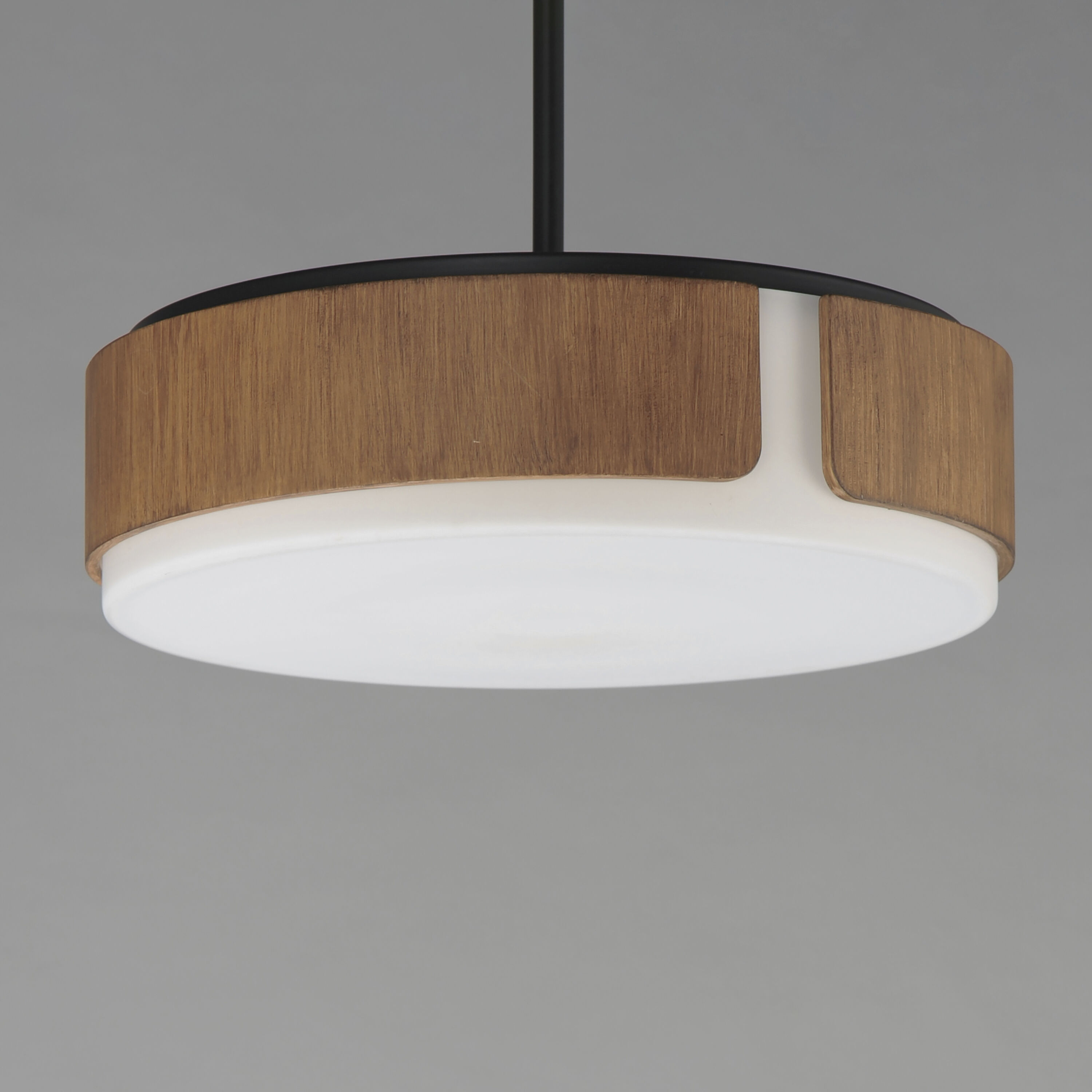 Draughtsman 4 Light 18 inch Walnut and Black Flush Mount Ceiling Light in Satin White