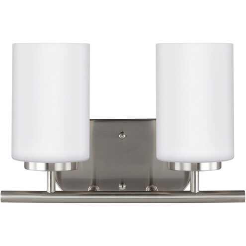 Oslo 2 Light 12.5 inch Brushed Nickel Wall Bath Fixture Wall Light