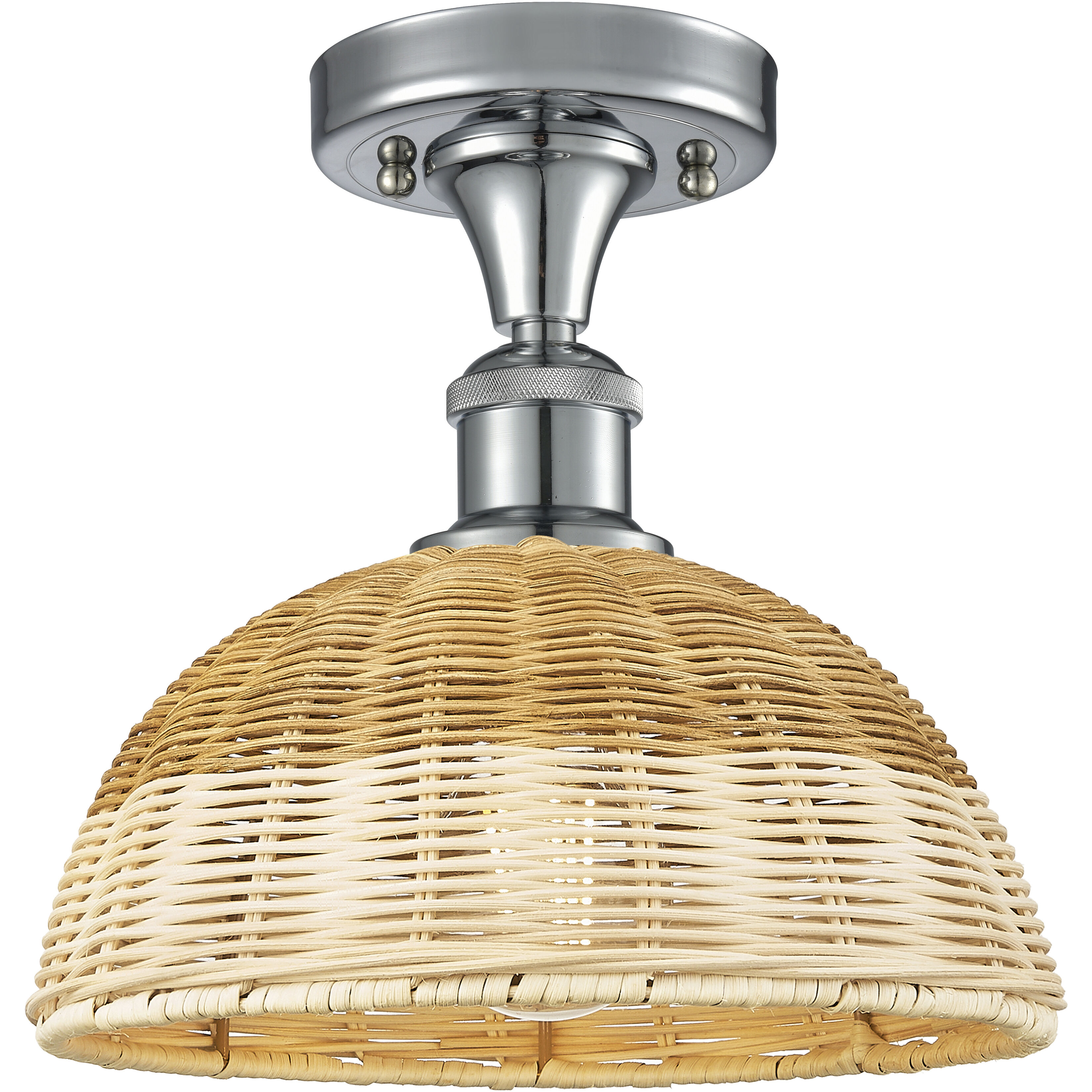 Ballston Bristol Natural II 1 Light 9 inch Polished Chrome Semi-Flush Mount Ceiling Light