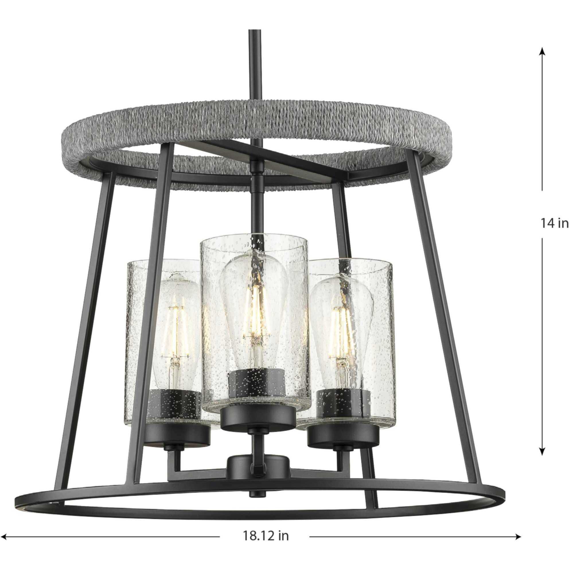 Laramie 3 Light 18.12 inch Matte Black Chandelier Ceiling Light, Design Series