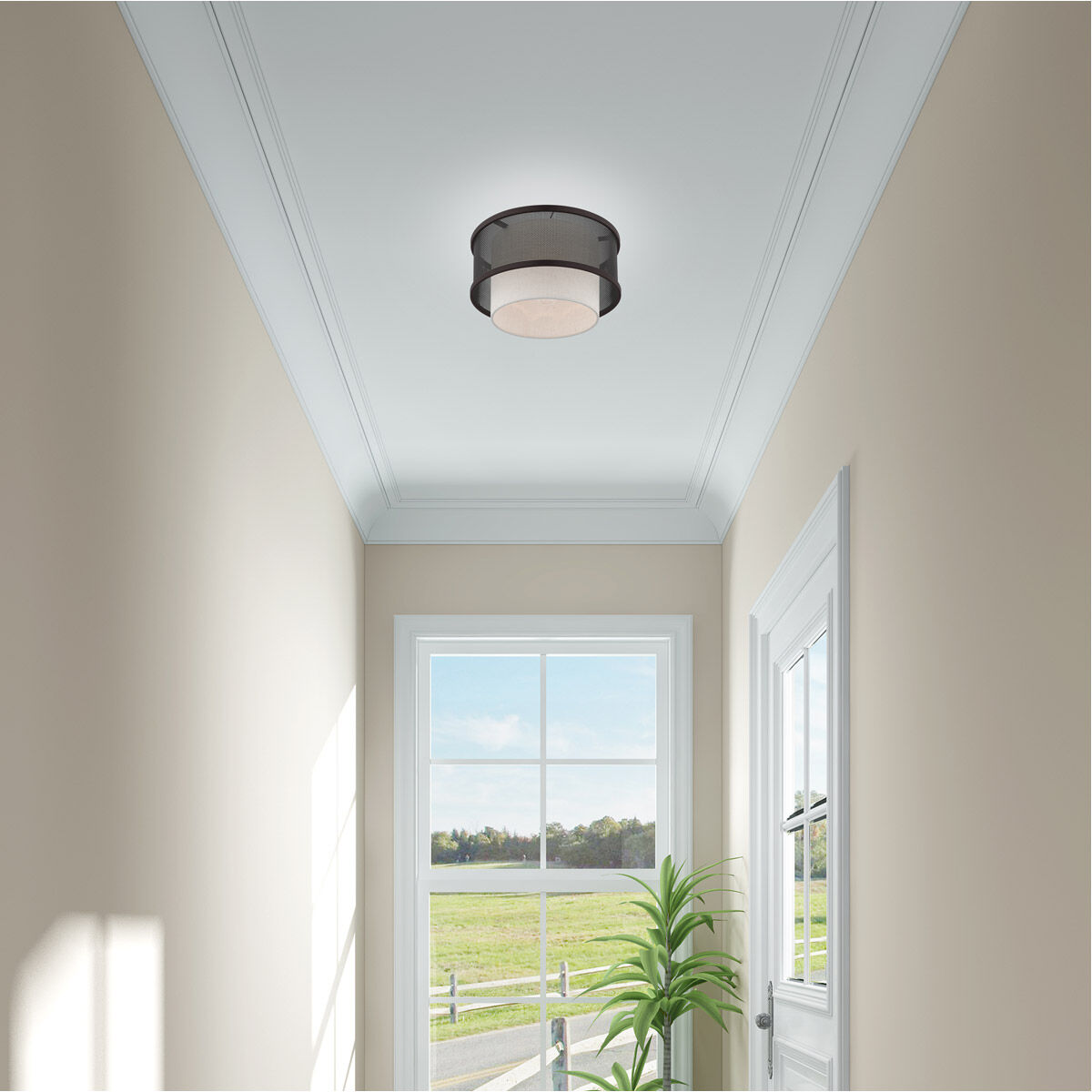 Braddock 1 Light 12 inch Bronze Flush Mount Ceiling Light