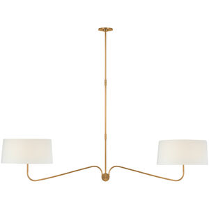 Thomas O'Brien Canto LED 68 inch Hand-Rubbed Antique Brass Linear Chandelier Ceiling Light
