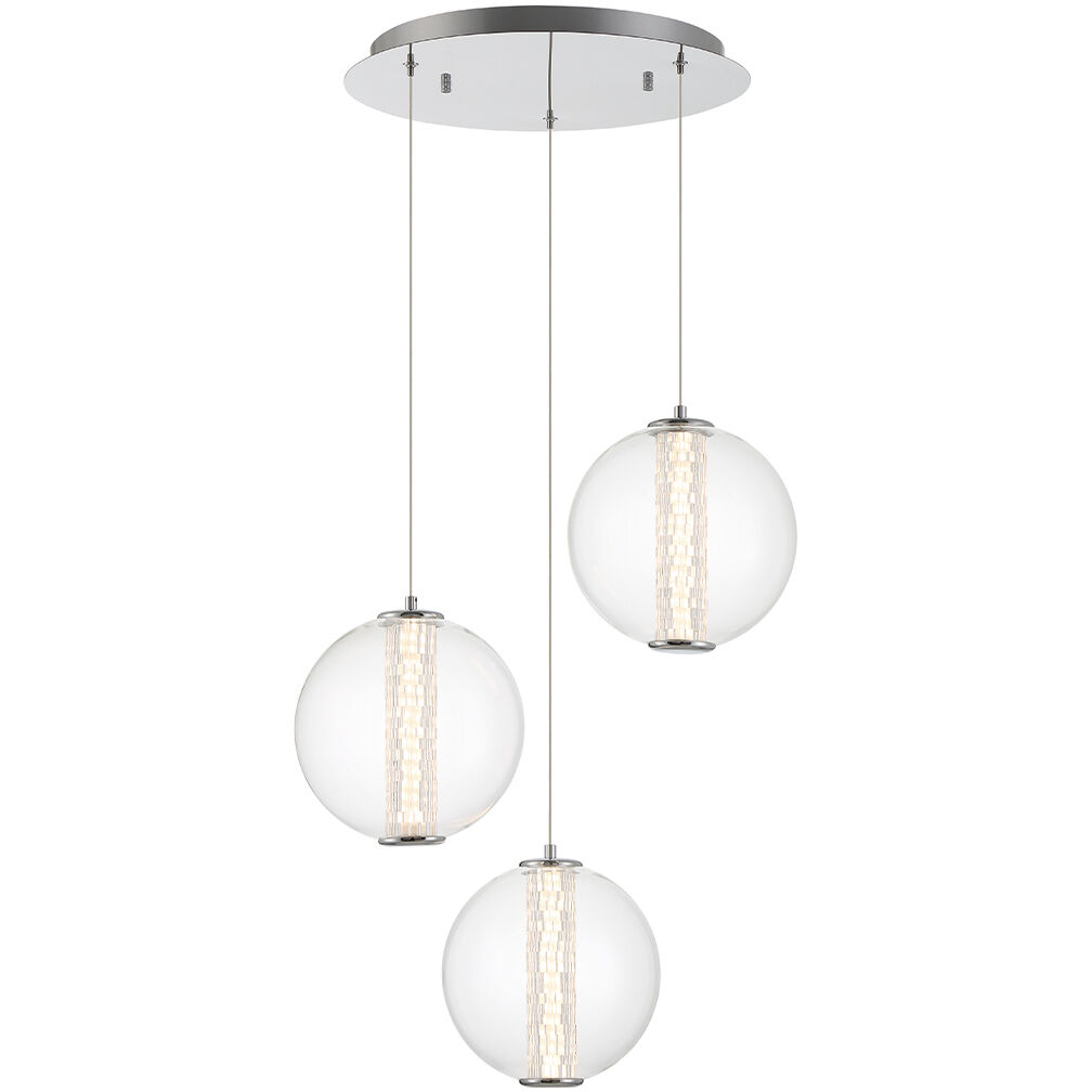Atomo LED 20.5 inch Chrome Chandelier Ceiling Light