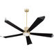 Rova 72 inch Aged Brass with Matte Black Blades Patio Fan