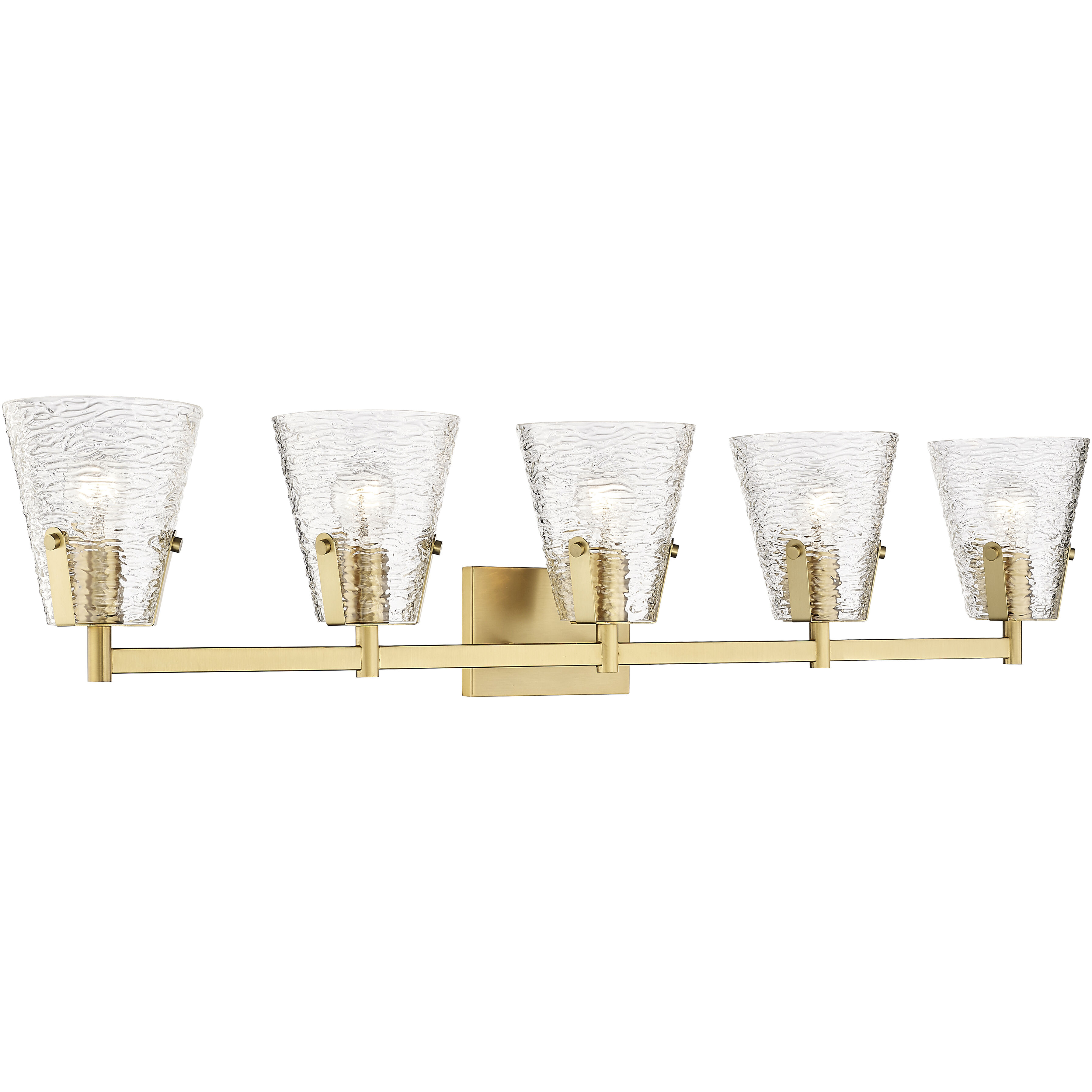 Analia 5 Light 45.75 inch Modern Gold Vanity Wall Light