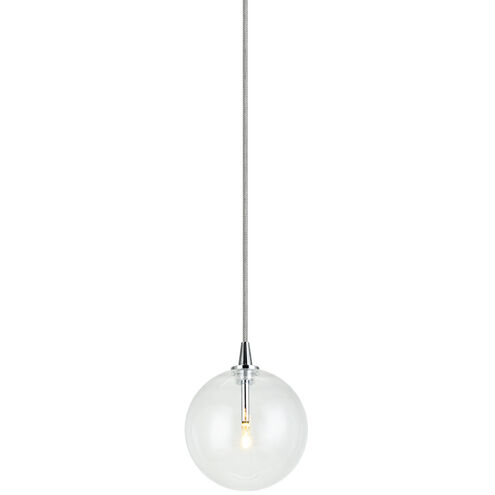 Bolha 1 Light 9 inch Chrome Pendant Ceiling Light in Chrome and Clear