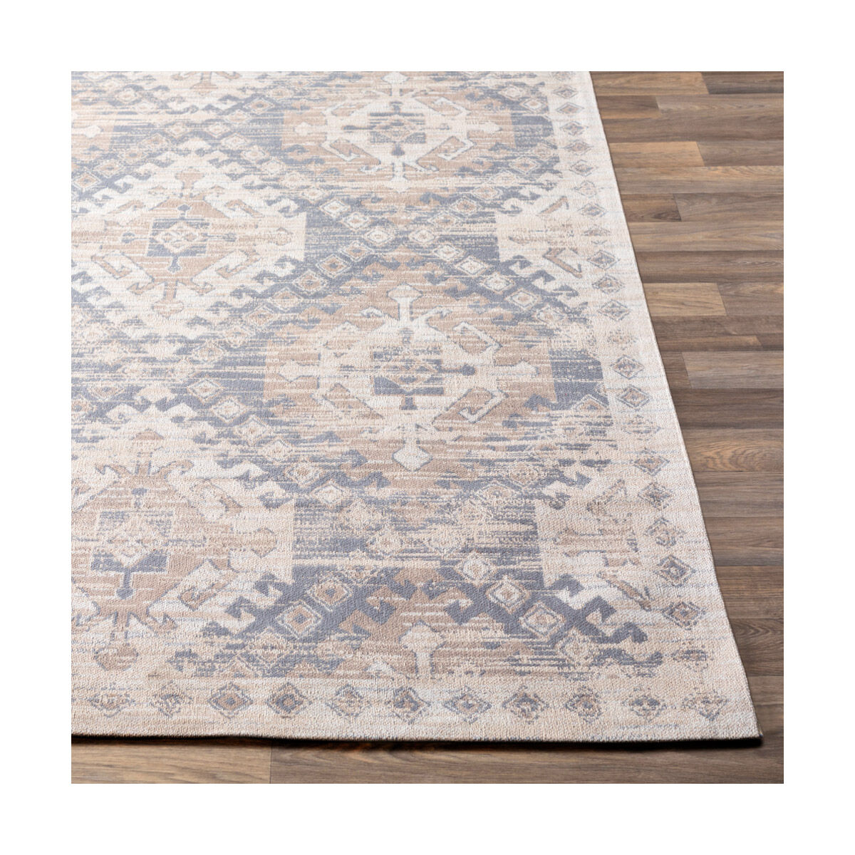 Amsterdam 36 X 24 inch Medium Gray/Taupe/Khaki/White Rugs, Cotton