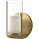 Birch LED 3 inch Brushed Gold and Clear ADA Wall Sconce Wall Light