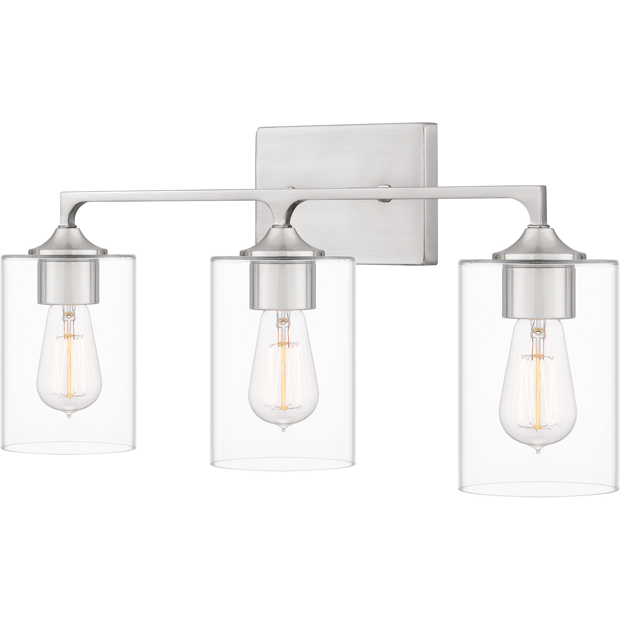 Prescott 3 Light 24 inch Brushed Nickel Bath Light Wall Light, Large