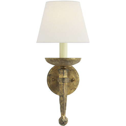 Chapman & Myers Iron Torch 1 Light 8 inch Gilded Iron Sconce Wall Light in Linen
