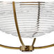 Crew 2 Light 16 inch Heritage Brass with Black Indoor Flush Mount Ceiling Light