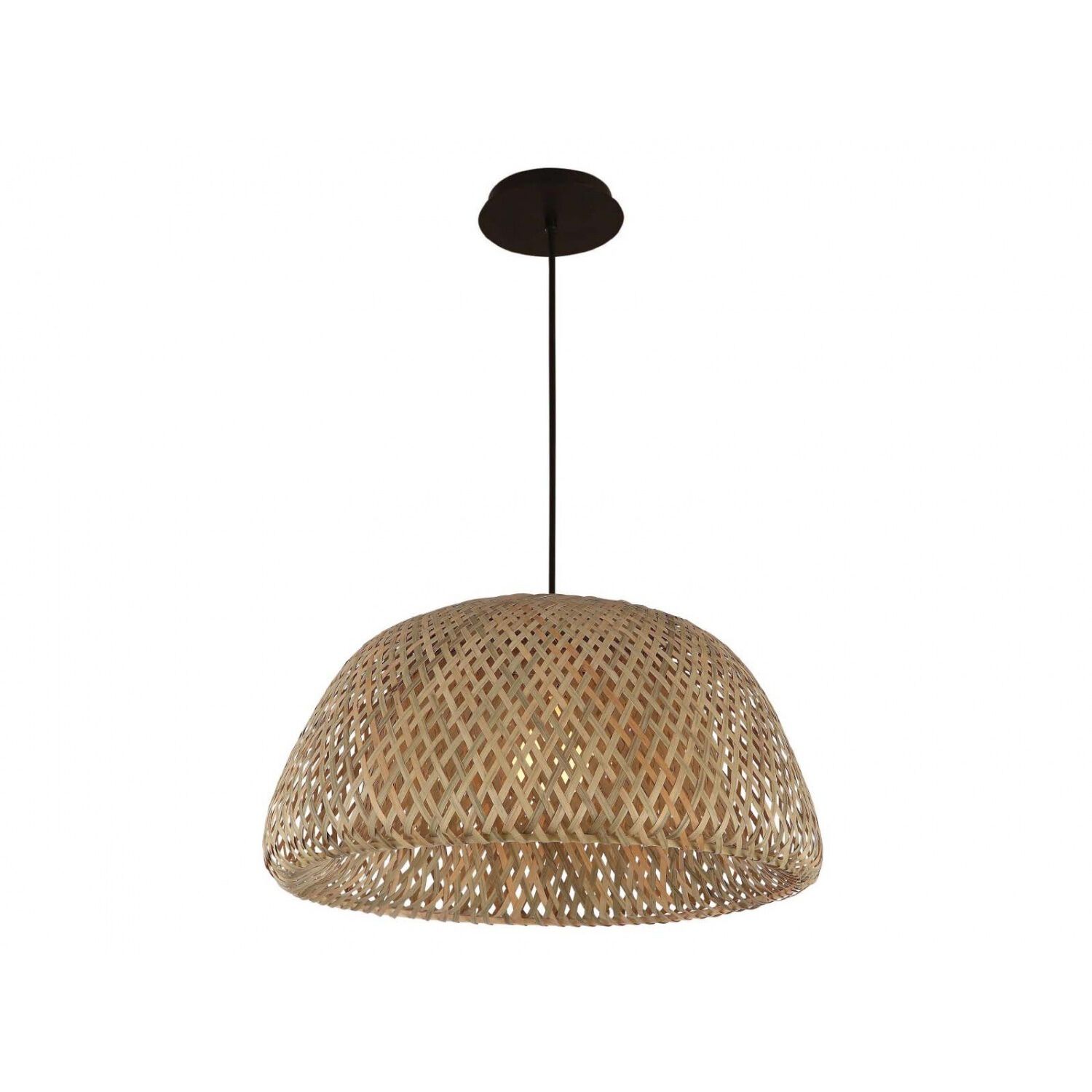 Tulum 1 Light 17 inch Bamboo Wicker and Black Pendant Ceiling Light