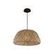 Tulum 1 Light 17 inch Bamboo Wicker and Black Pendant Ceiling Light