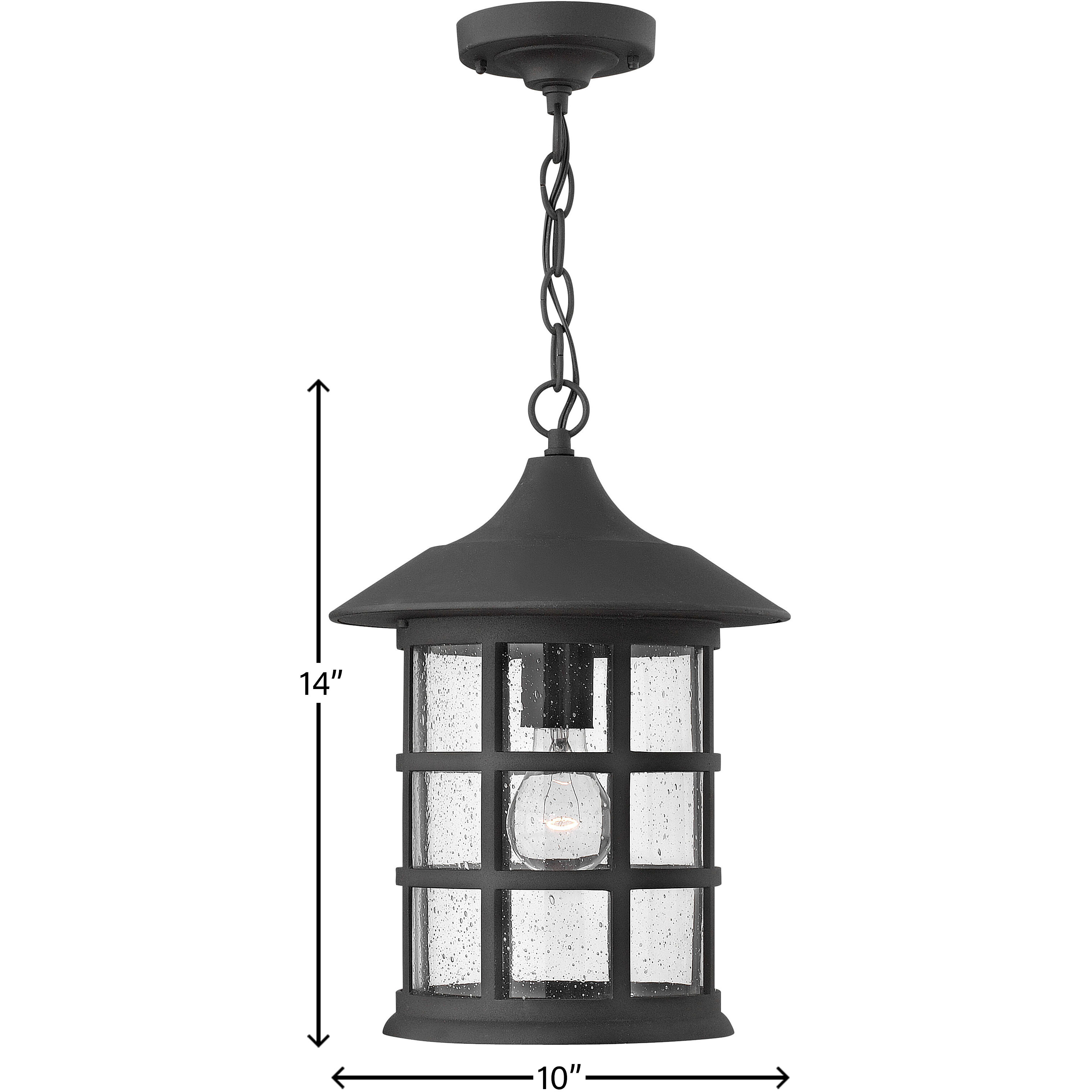 Freeport 1 Light 10 inch Black Outdoor Hanging Lantern
