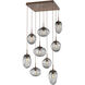 Cosmos Incandescent 9 Light 32 inch Burnished Bronze Multi-Pendant Ceiling Light in Smoke Cosmos
