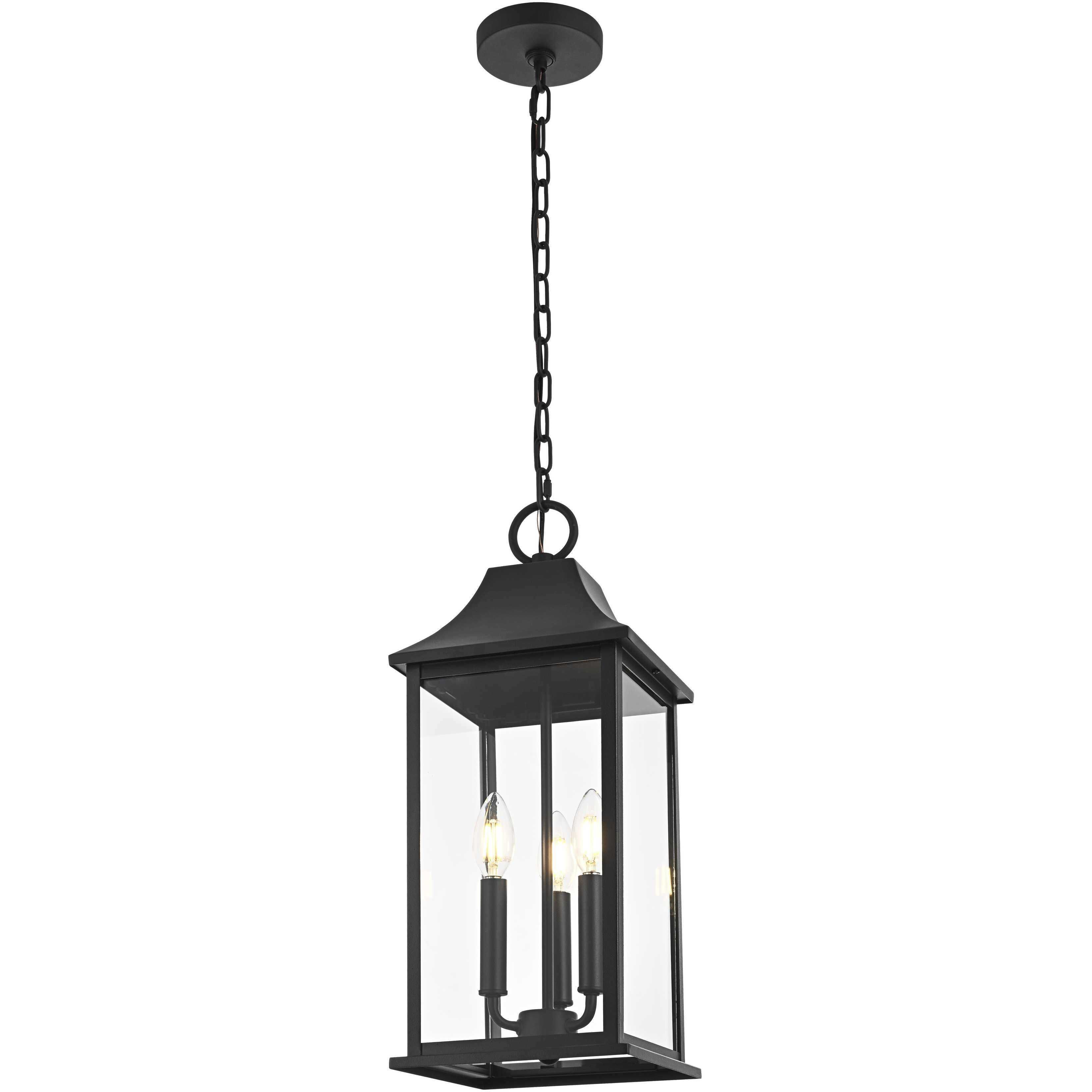 Shepard 3 Light 8 inch Black Outdoor Pendant