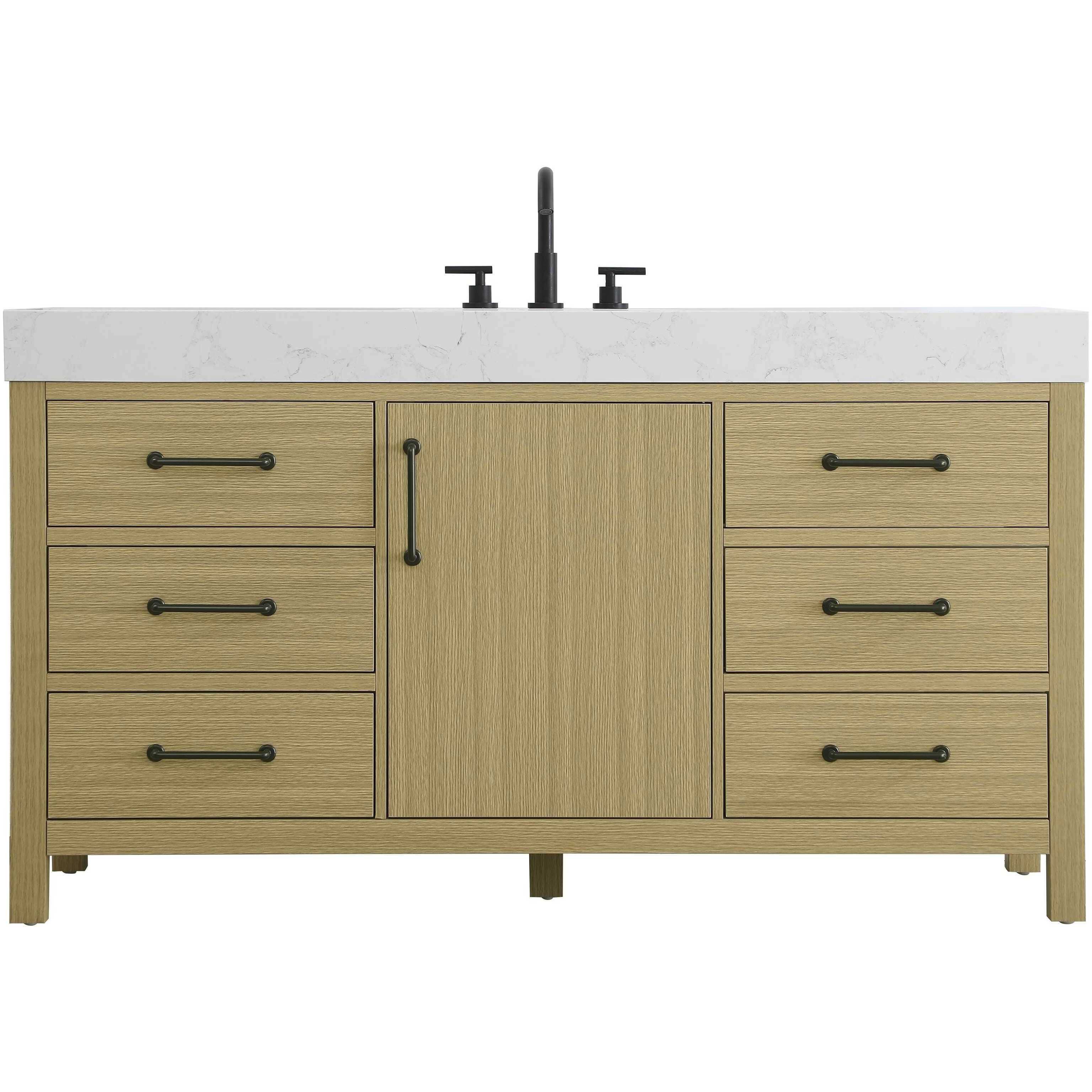 Nathan 60 X 34 inch Honey Brown Bathroom Vanity Cabinet