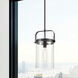 Pilaster 1 Light 9.38 inch Matte Black Mini Pendant Ceiling Light in Clear Glass