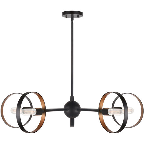 Monocle 5 Light 35 inch Black and Gold Chandelier Ceiling Light