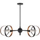 Monocle 5 Light 35 inch Black and Gold Chandelier Ceiling Light