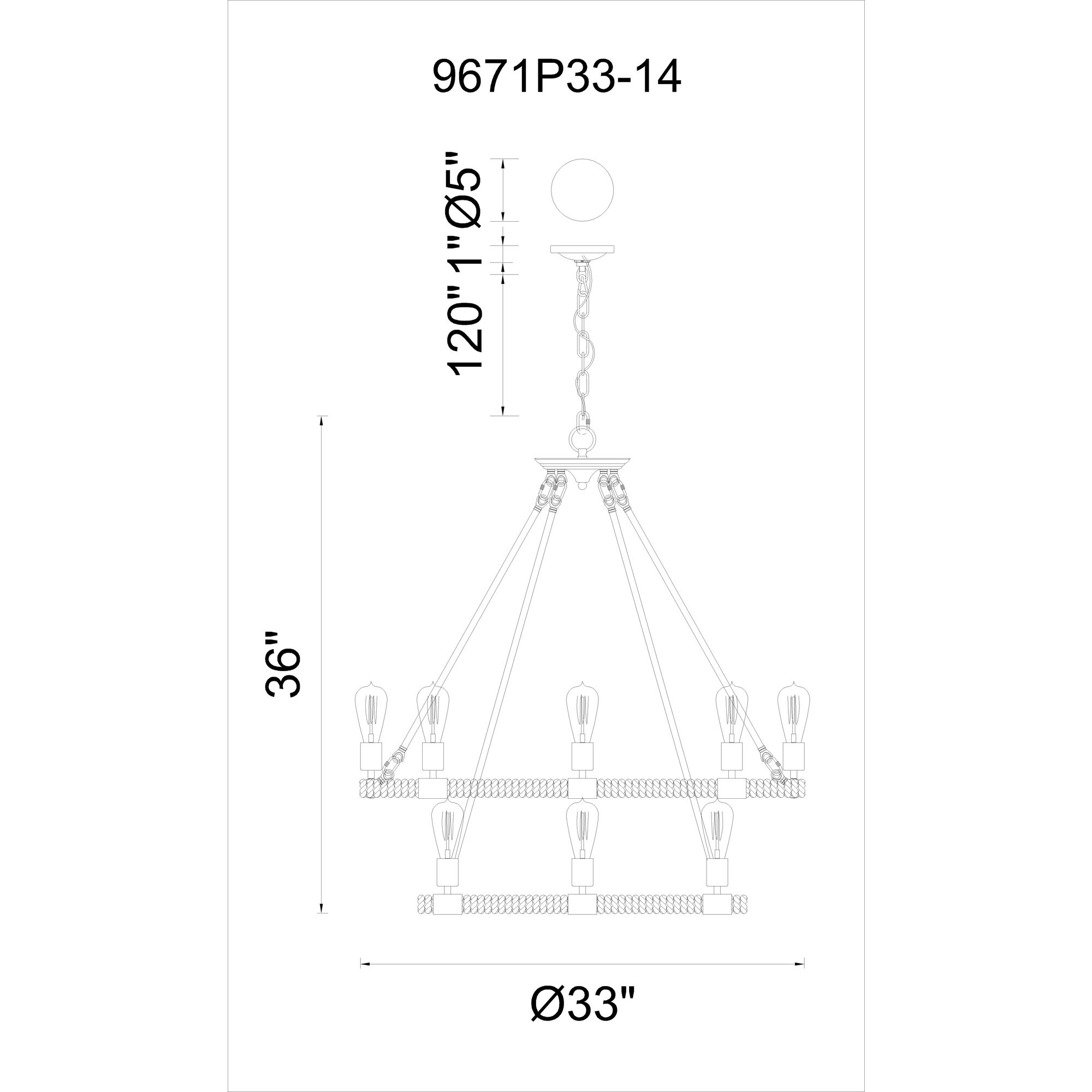 Ganges 14 Light 33 inch Black Up Chandelier Ceiling Light