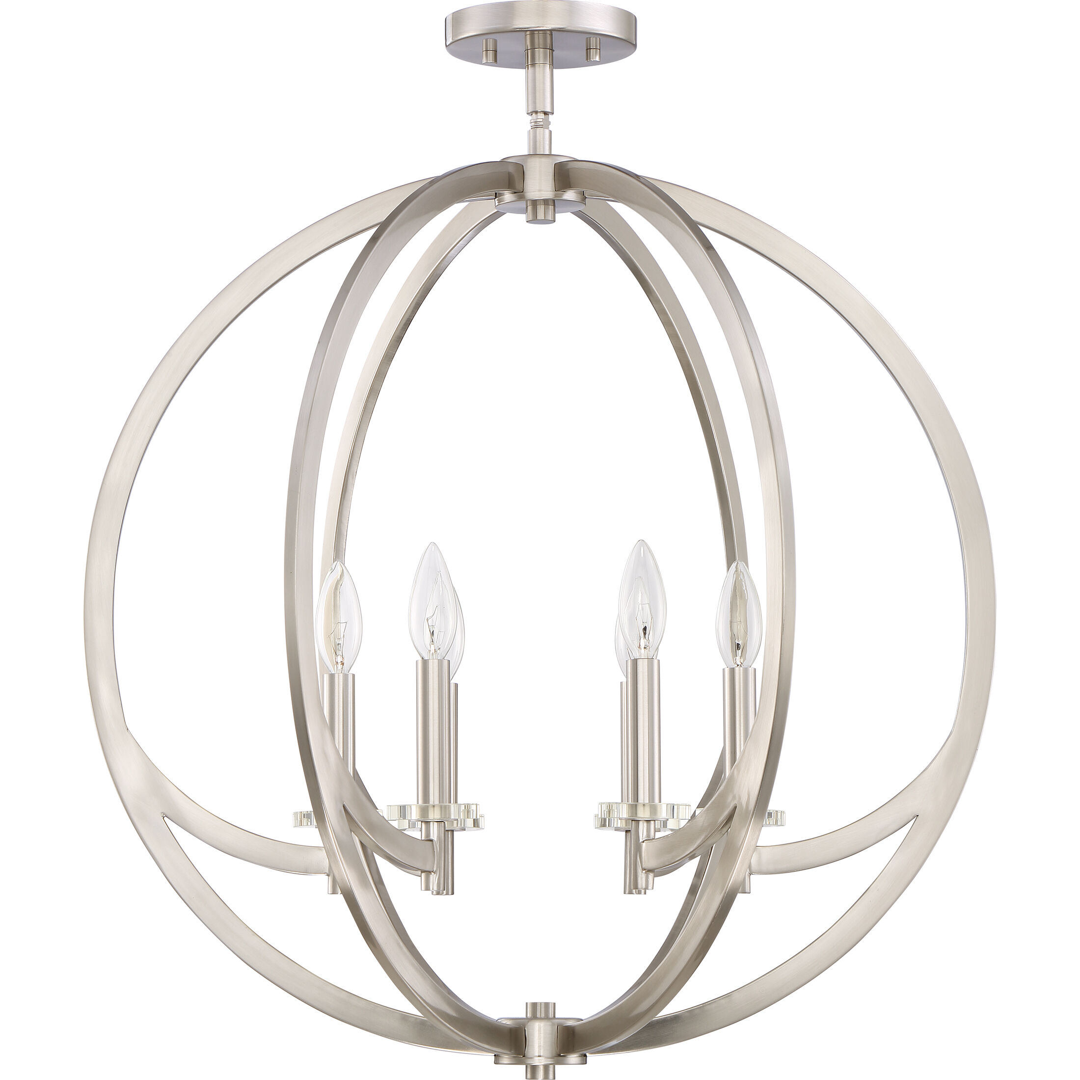 Orion 6 Light 24 inch Brushed Nickel Foyer Pendant Ceiling Light