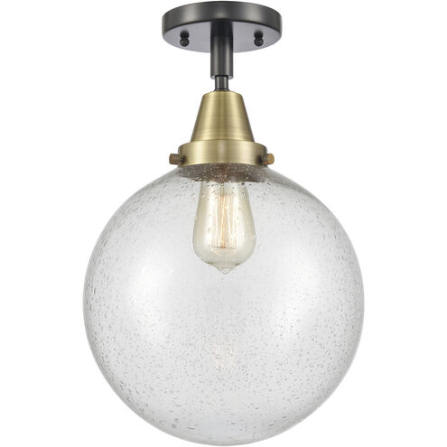 Downtown Urban Beacon LED 10 inch Black Antique Brass Flush Mount Ceiling Light in Seedy