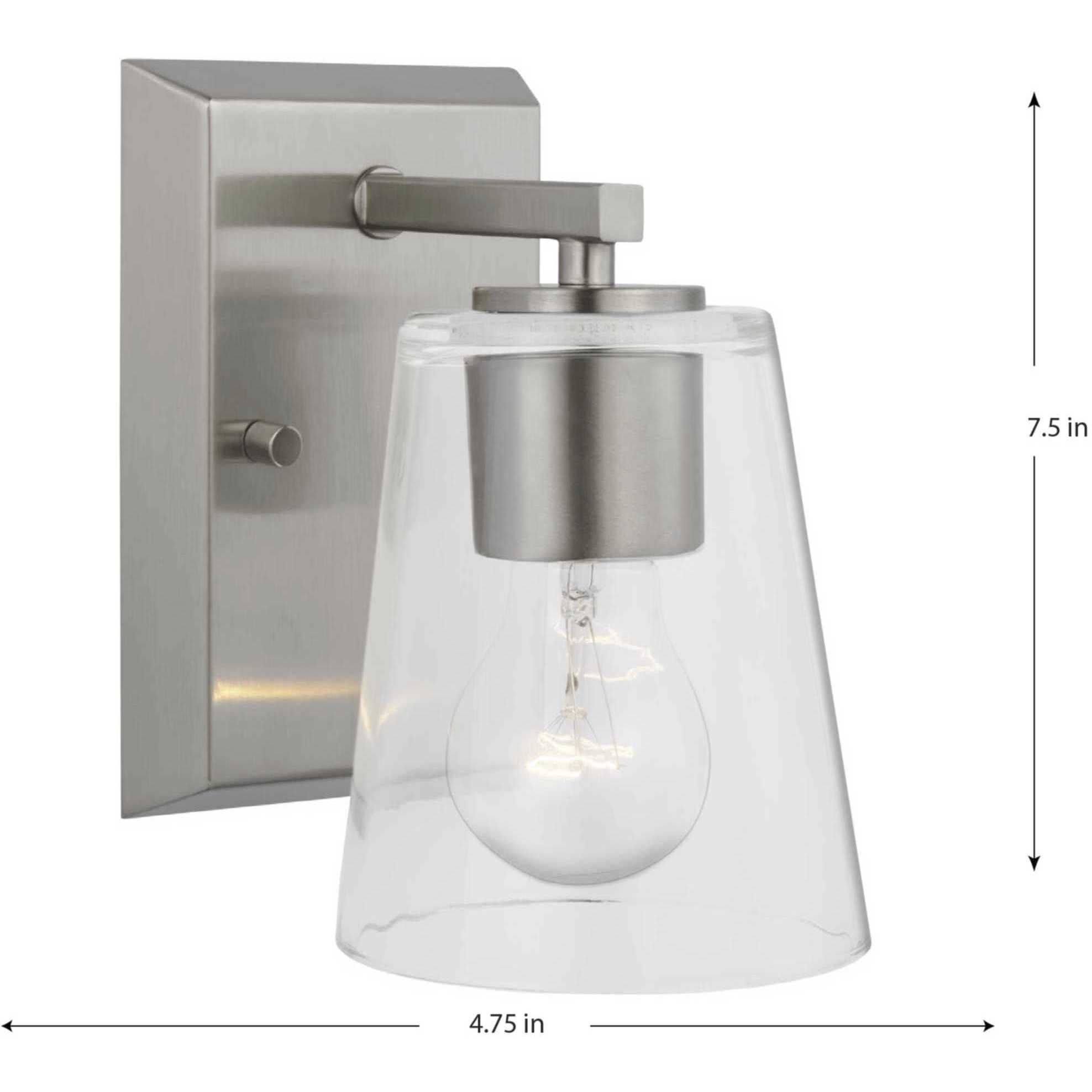 Vertex 1 Light 4.75 inch Brushed Nickel Bath Light Wall Light