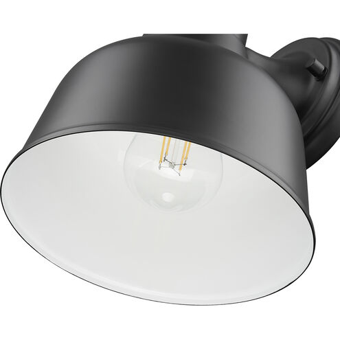 Selden 1 Light 9 inch Matte Black with White Gloss Interior Exterior Wall Mount