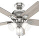 Crystal Peak 44 inch Brushed Nickel with Light Gray Oak/Dark Gray Oak Blades Ceiling Fan