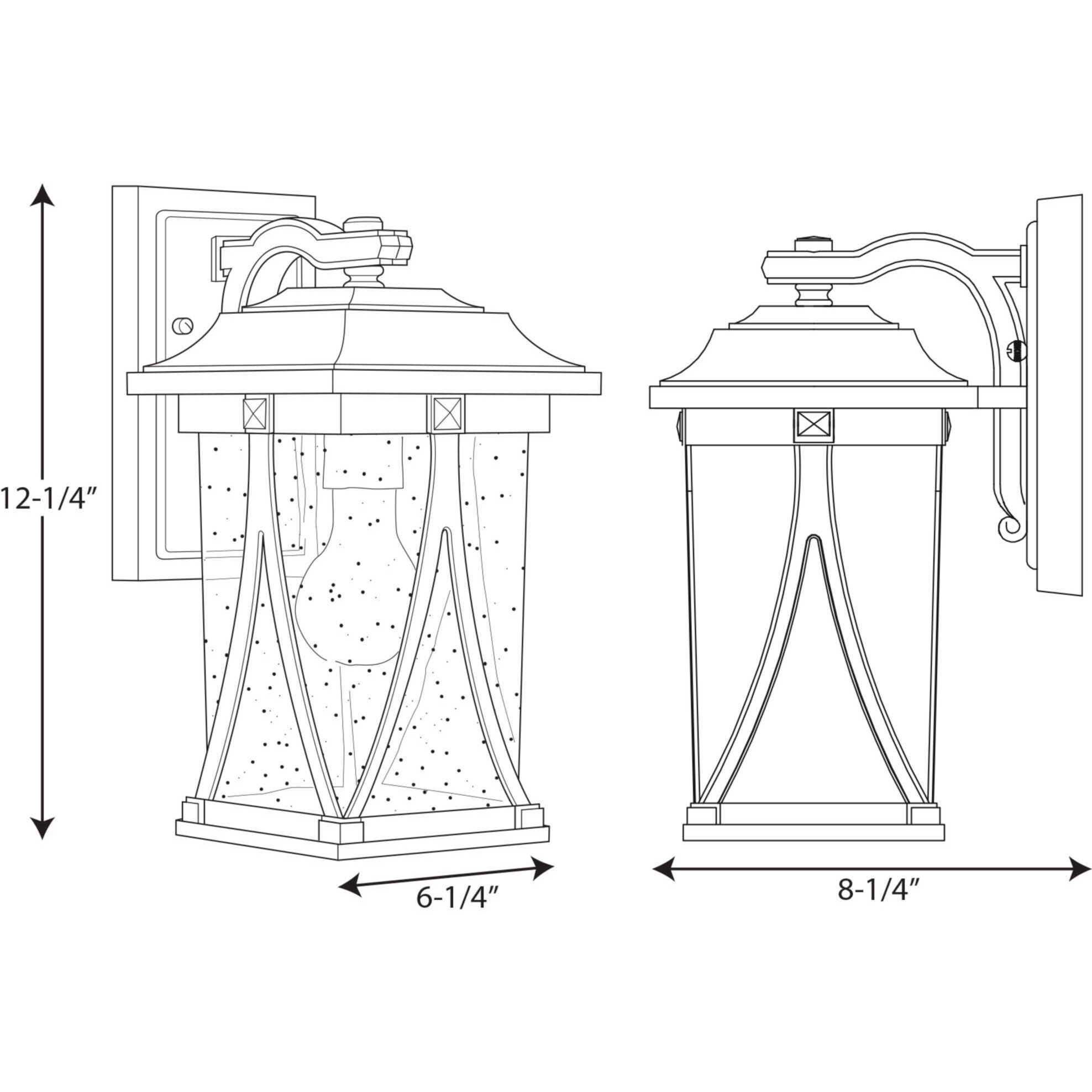 Abbott 1 Light 12 inch Antique Bronze Outdoor Wall Lantern, Small