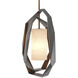 Santos 1 Light 16.54 inch Gunmetal and Antique Brass and Alabaster Chandelier Ceiling Light