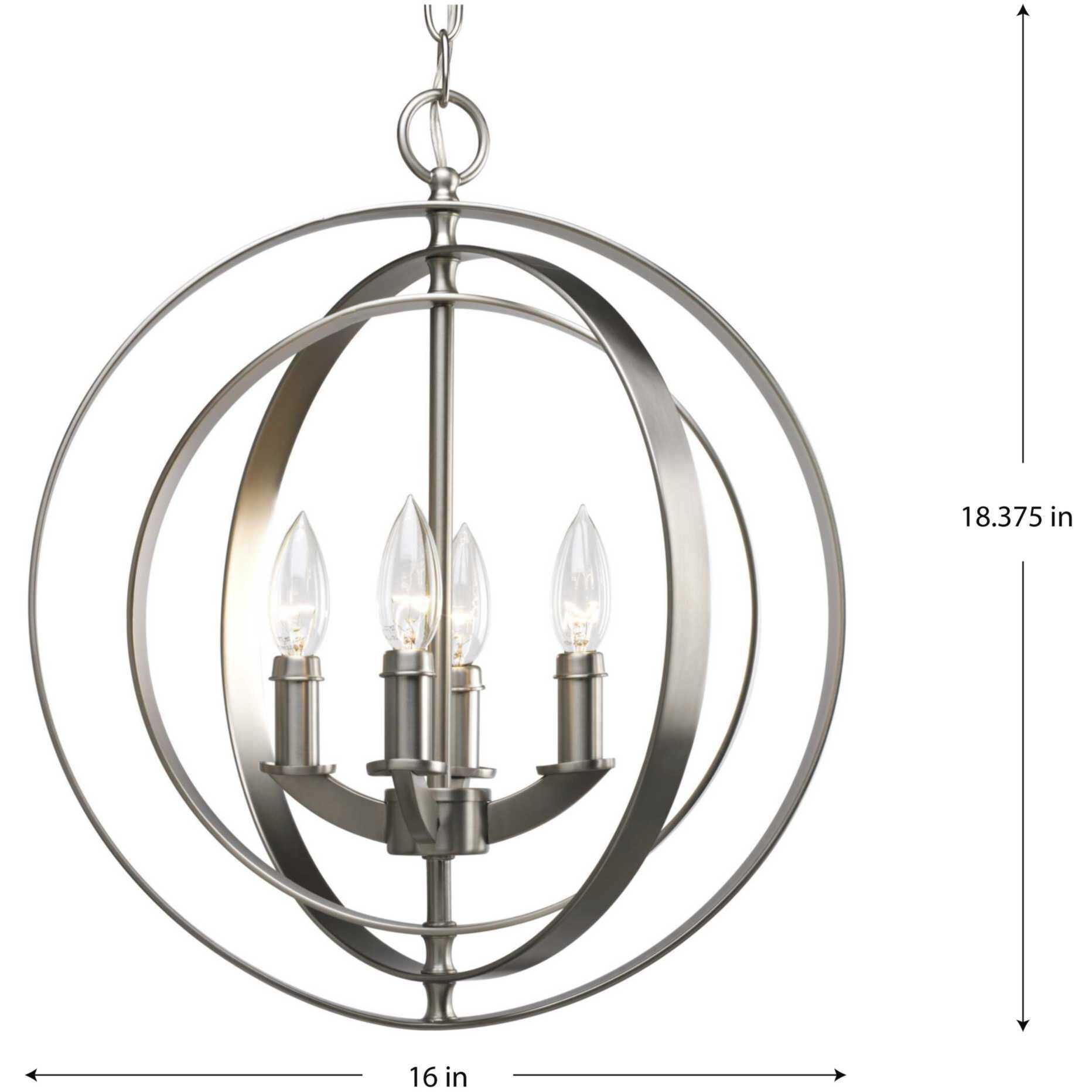 Equinox 4 Light 16 inch Burnished Silver Foyer Pendant Ceiling Light