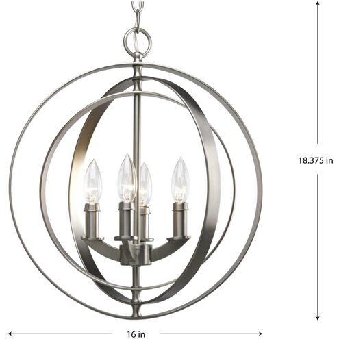 Equinox 4 Light 16 inch Burnished Silver Foyer Pendant Ceiling Light