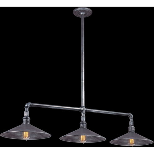 Toledo 3 Light 14 inch Old Silver Outdoor Linear Pendant