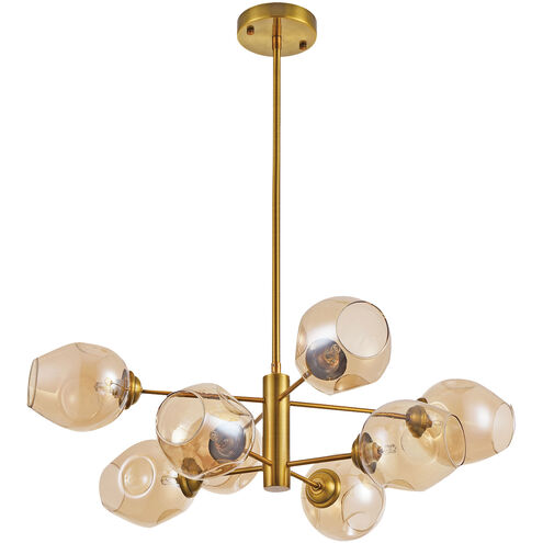 Abii 8 Light 26 inch Vintage Bronze Chandelier Ceiling Light in Champagne, Vintage Brass, Round