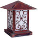 Timber Ridge 1 Light 16 inch Rustic Brown Column Mount in Almond Mica, Arrowhead Filigree