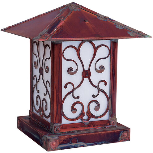 Timber Ridge 1 Light 16 inch Satin Black Column Mount in White Opalescent, Mountain Filigree
