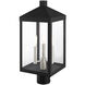 Nyack 3 Light 20 inch Black with Brushed Nickel Cluster Outdoor Post Top Lantern