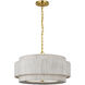 Chapman & Myers Dorado LED 24 inch Antique-Burnished Brass and Washed Abaca Chandelier Ceiling Light