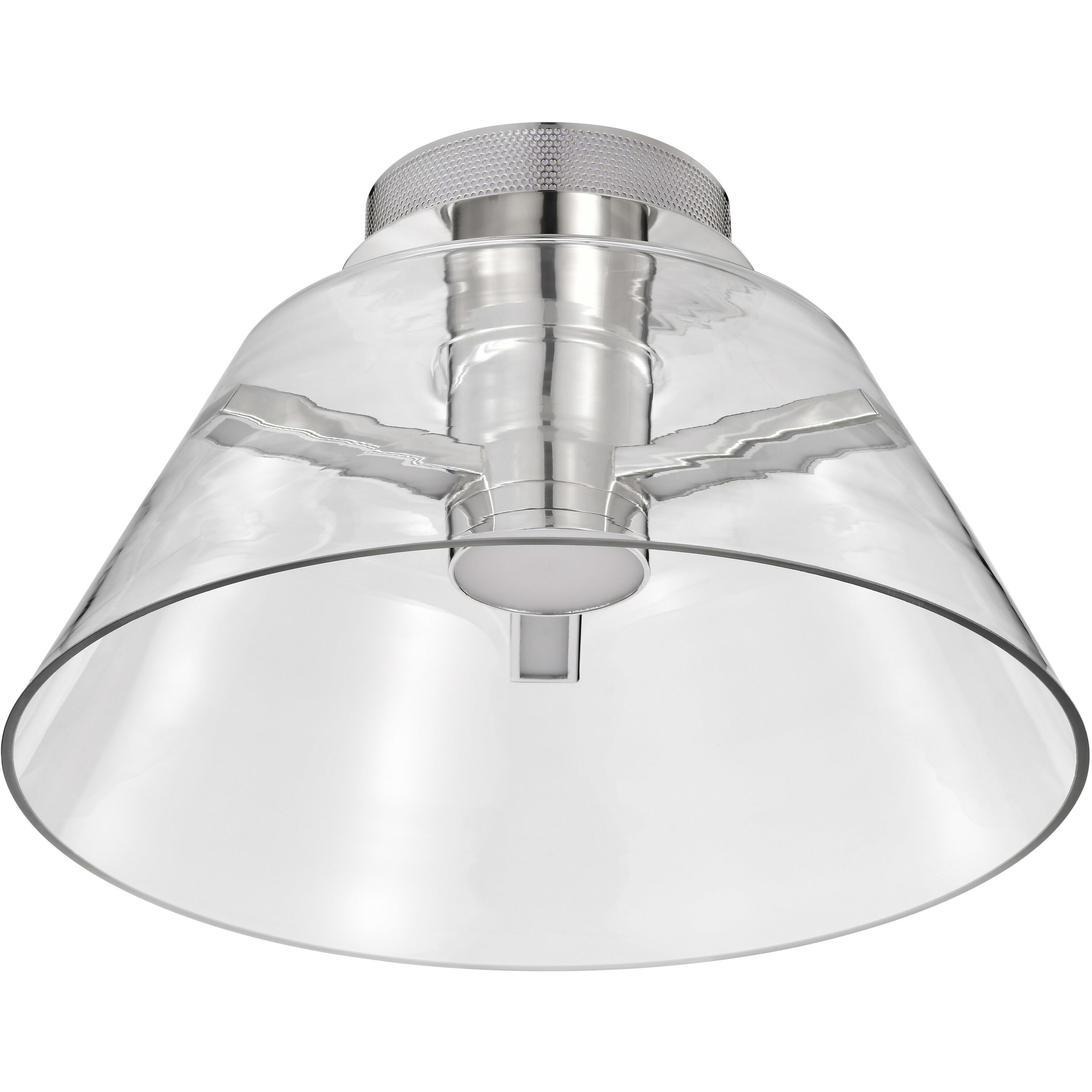 Edmond LED 17 inch Polished Nickel Semi Flush Mount Ceiling Light