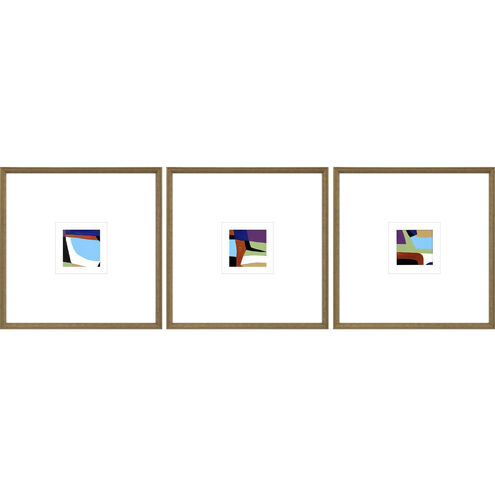 Color Squares Multi and Black and Green and Purple Framed Art