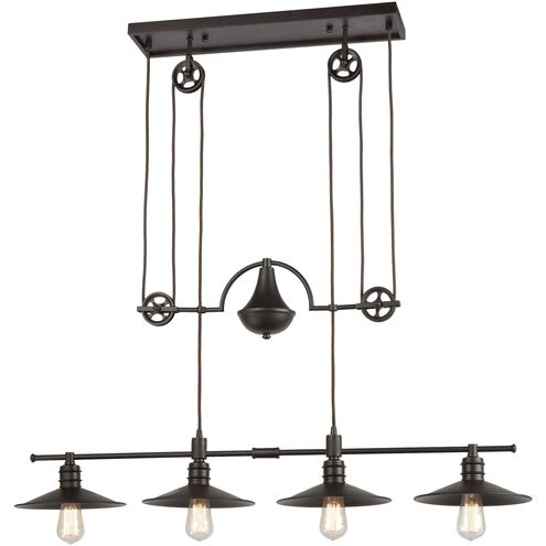 Spindle Wheel Linear Chandelier Ceiling Light