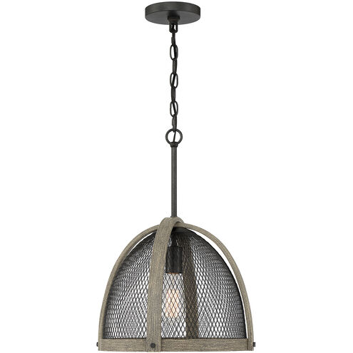 Industrial 1 Light 14 inch Weathered Birch Pendant Ceiling Light